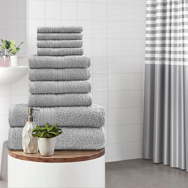 Luxurious 10 Piece Towel Bale Set 2x Bath Towels (66x118cm) 4x Soft and Absorbent Hand Towels (51x81cm) and 4x Cozy Face Towels (30x30cm) 500 GSM 100% Cotton Towels Available in 1 Pack adn 2 Pack Options - A2Z 4 Kids