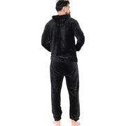 Mens Pyjamas Soft Warm Fleece Adults Hooded Pyjamas 2 Piece Gift Set For Mens