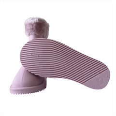 Kids Girls Ladies Warm Rain Boots with Faux Fur Lining Waterproof PVC Mummy Boot