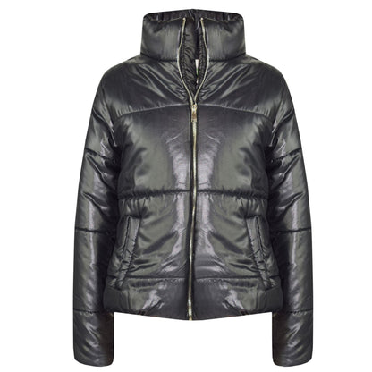 Girls Jacket Kids Wetlook Cropped Padded Quilted Puffer Bubble Jackets Coat 5-13