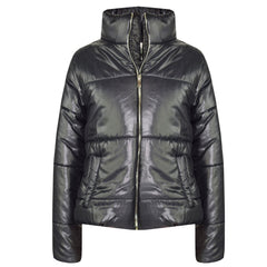 Girls Jacket Kids Wetlook Cropped Padded Quilted Puffer Bubble Jackets Coat 5-13