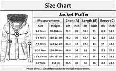 Kids  Girls Padded Puffer Quilted Coat Faux Fur Collar For  Girls Age 3-13 Years