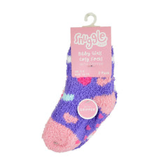 Infant Baby Boys Girls Slipper Fluffy Socks With Gripper Pack of 2 Newborn Socks