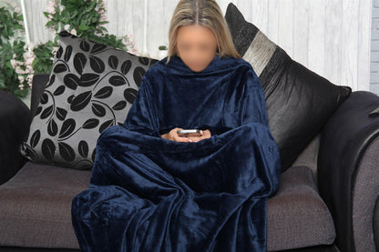 Unisex Men Ladies Wearable Snuggle Blanket with Sleeves Super Soft Warm Fleece