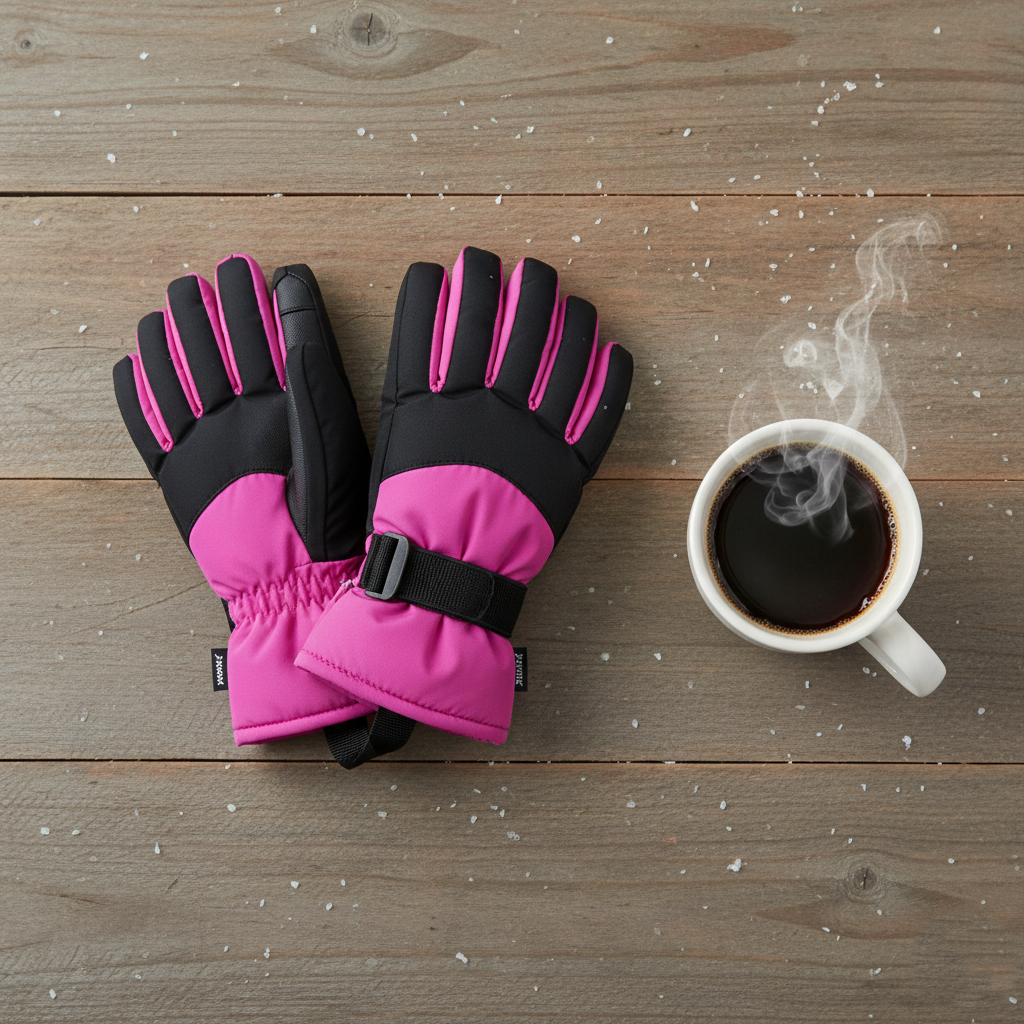 Girls Ski Snowboarding Gloves Kids Windproof Winter Warm Active Mittens 6-13 Yrs