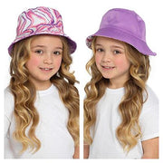 Kids Reversible Bucket Hat Summer Foldable Polyester Sun Protection Hiking Hat