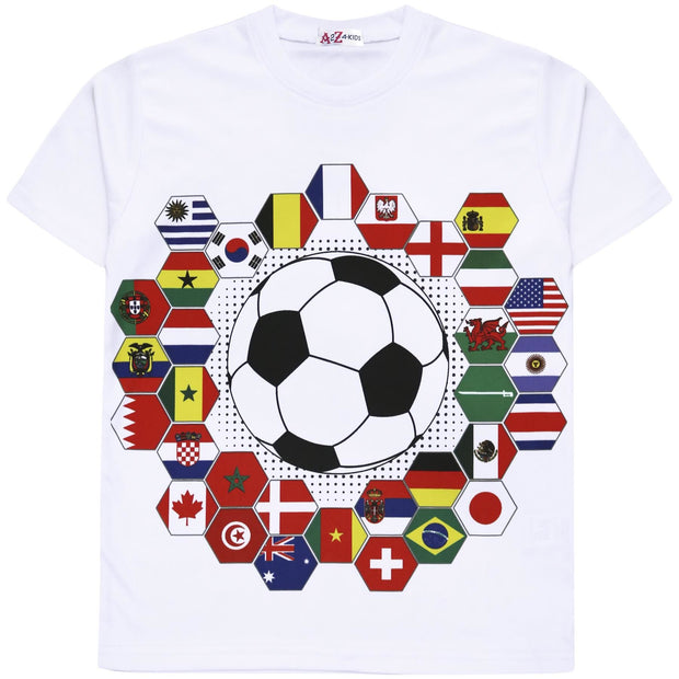 Kids Unisex England Flag Print Football World Cup Soft T Shirt Top - A2Z 4 Kids