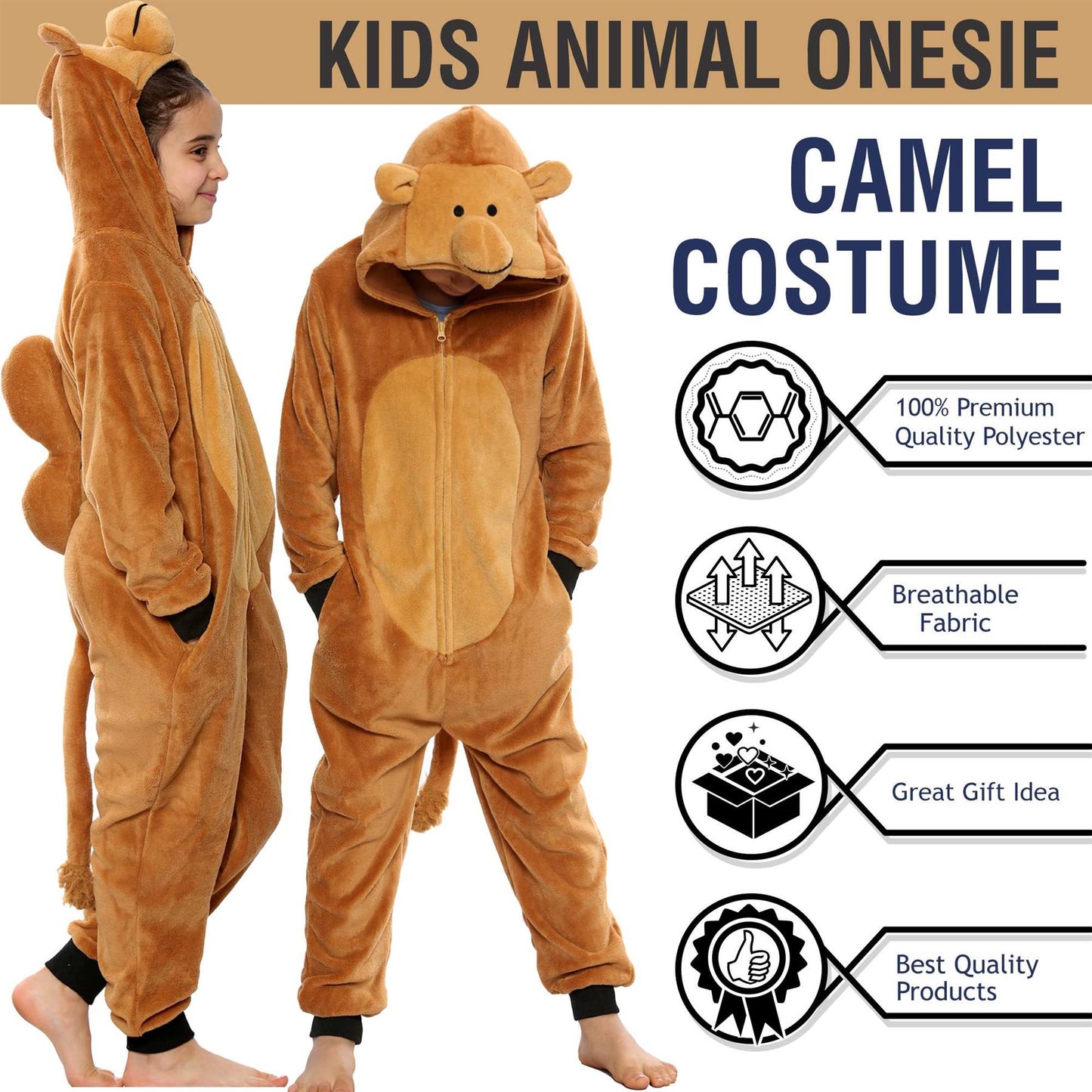 Kids Fleece A2Z Onesie One Piece Jumpsuit Camel Costume Xmas Gift Boys Girls