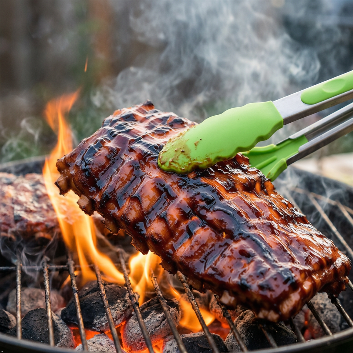 Silicone Grip Tongs Pack of 3 Heat Resistant Kitchen BBQ Cooking Serving Tongs