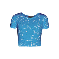 Girls Top Kids Splash Print Stylish Crop Top & Fashion Legging Set Age 7-13 Year