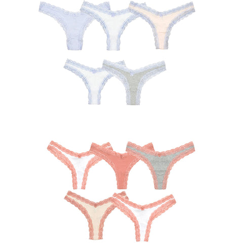 A2Z Ladies Briefs 5 Pack High Leg Brazilian Women Brief Lace Knickers Panties