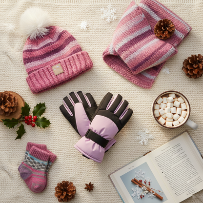 Girls Ski Snowboarding Gloves Kids Windproof Winter Warm Active Mittens 6-13 Yrs