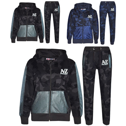 Kids Tracksuit Boys Girls Designer's A2Z Camouflage Jogging Suit Top Bottom 7-13