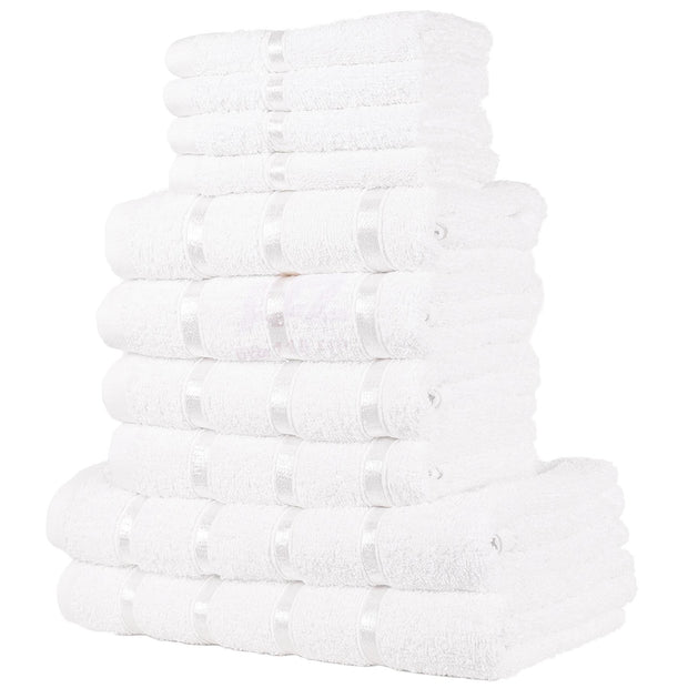 Luxurious 10 Piece Towel Bale Set 2x Bath Towels (66x118cm) 4x Soft and Absorbent Hand Towels (51x81cm) and 4x Cozy Face Towels (30x30cm) 500 GSM 100% Cotton Towels Available in 1 Pack adn 2 Pack Options - A2Z 4 Kids