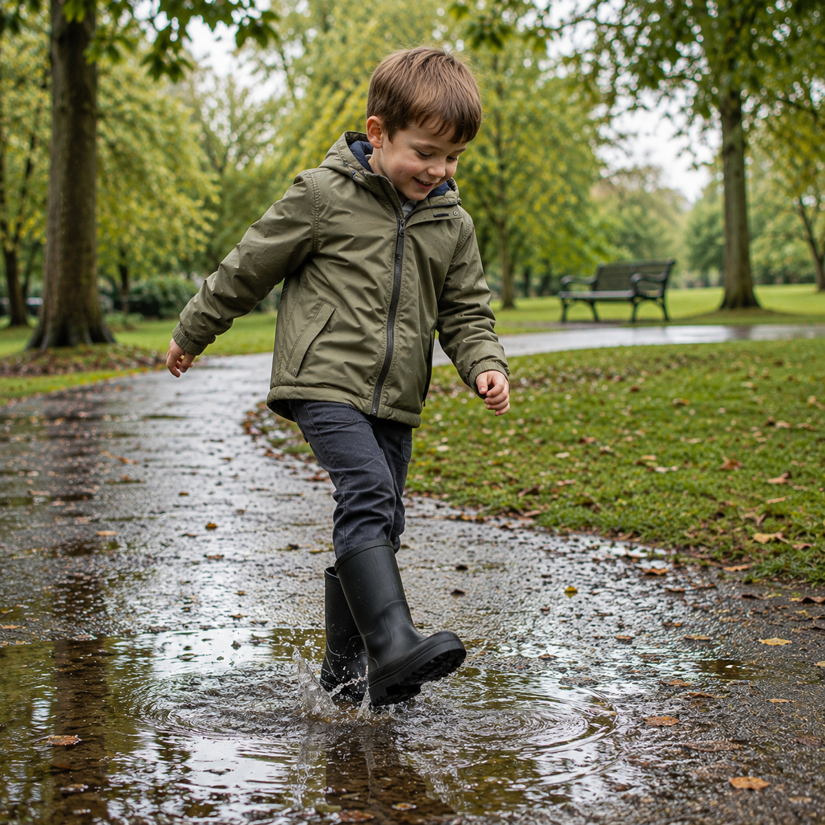 Kids Girls Wellington Wellies Non-Slip Waterproof Lightweight Rain Boots
