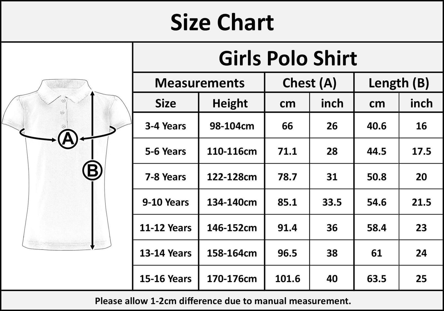 Kids Girls T Shirts Plain Polo Summer Fashion Soft Feel Tank Top 3-13 Yrs