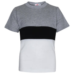 Kids Colour Contrast Panel Top & Shorts Set Summer Wear Girls Boys Age 5-13 yrs