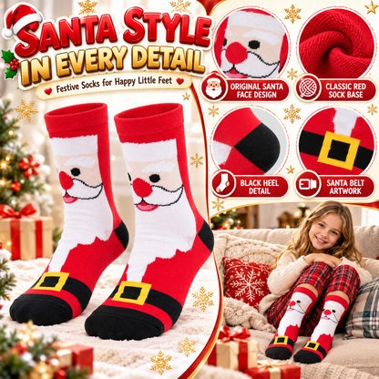 Kids Boys Girls Cotton Rich Christmas Socks Xmas Festive Soft Winter Socks