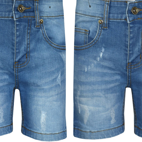 Kids Boys Distressed Denim Shorts Comfort Stretch Jeans Trouser Pants Age 5-13