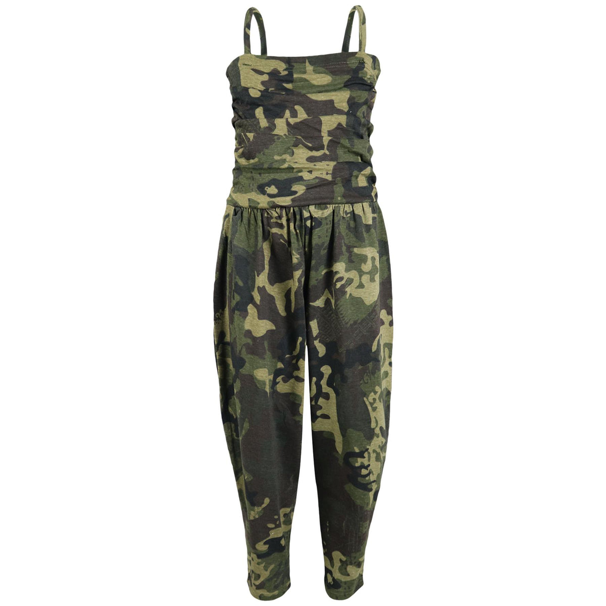 Girls Jumpsuit Kids Plain Color Trendy Playsuit All In One Jumpsuits 5-13 Years