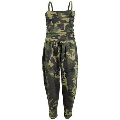 Girls Jumpsuit Kids Plain Color Trendy Playsuit All In One Jumpsuits 5-13 Years