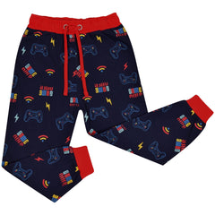 Kids Girls Boys Pyjamas Game Over Contrast Top Bottom 2 Piece PJS Sleepwear Set
