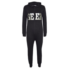A2Z 4 Kids Girls Boys GEEK Hooded Onesie Children Hooded Ribbed Cuffs Pyjamas