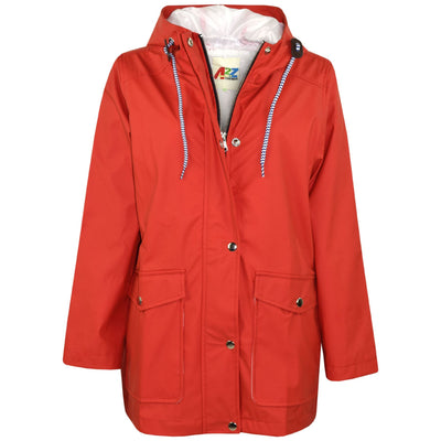 A2Z 4 Kids PU Raincoat Red Jackets Windbreaker Waterproof Parka Shower Resistant Hooded Raincoat Girls Boys Age 5-13 Years