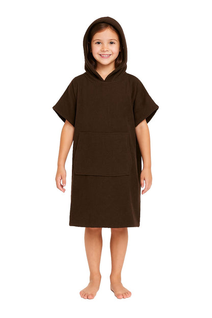 Kids Bathrobe 100% Cotton Hooded Dressing Gown Unisex 2-13 Years