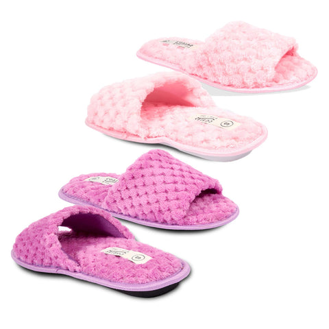 A2Z Women Bubble Sliders Fluffy Faux Fur Open Toe Warm Fuzzy Memory Foam Slipper