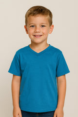 A2Z 4 Kids Basic T-Shirt Back to School Short Sleeve V Style Crew Neck Casual Fit Fashion 100% Cotton For Children Girls Boys Age 2-13 Years