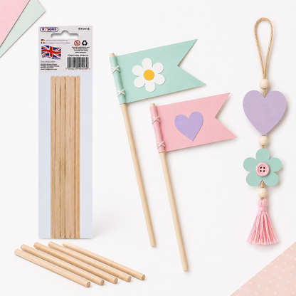 A2Z Wooden Dowels Craft Rods Natural Timber Sticks For Diy Hobby Projects