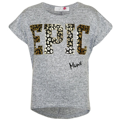 Kids Girls " EPIC " Printed Crop Top Stylish Fashion Trendy Top Age 7-13 Years