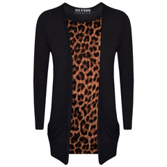 Girls Top Kids Leopard Print Stylish Cardigan & Fashion Legging Set 7-13 Years