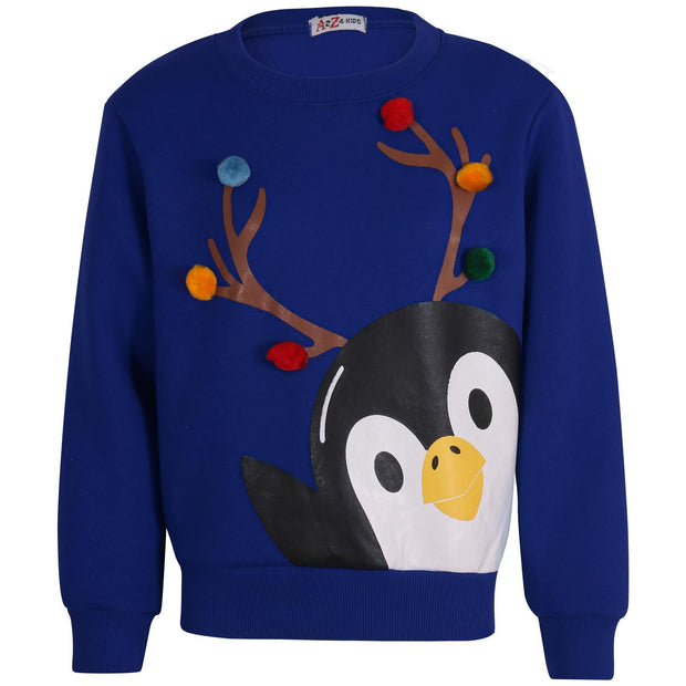 A2Z Kids Girls Boys School Christmas Jumper Sweatshirt Penguin Gifts For Children