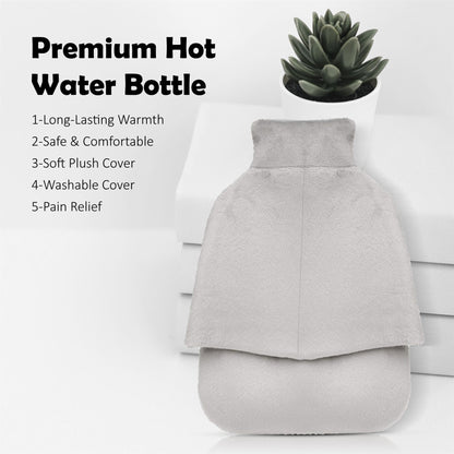 A2Z Hot Water Bottle 2 Lit Soft Plush Cover Feet Warmer Relaxation Heat Therapy