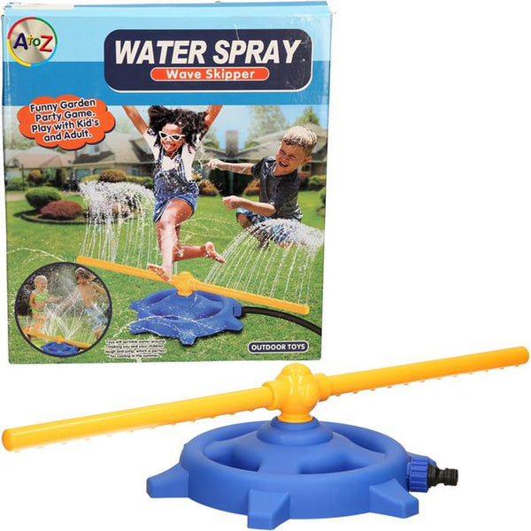 Kids Outdoor Blue/Yellow Water Sprinkler Toy with Rotating Adjustable Spray