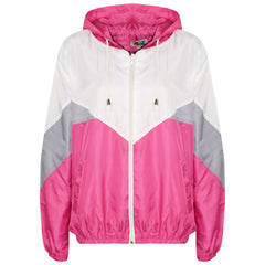 A2Z 4 Kids Girls Windbreaker Waterproof Raincoat Pink Jackets Contrast Panels Shower Resistant Lightweight Hooded Coat For Girls Age 5 6 7 8 9 10 11 12 13 Years