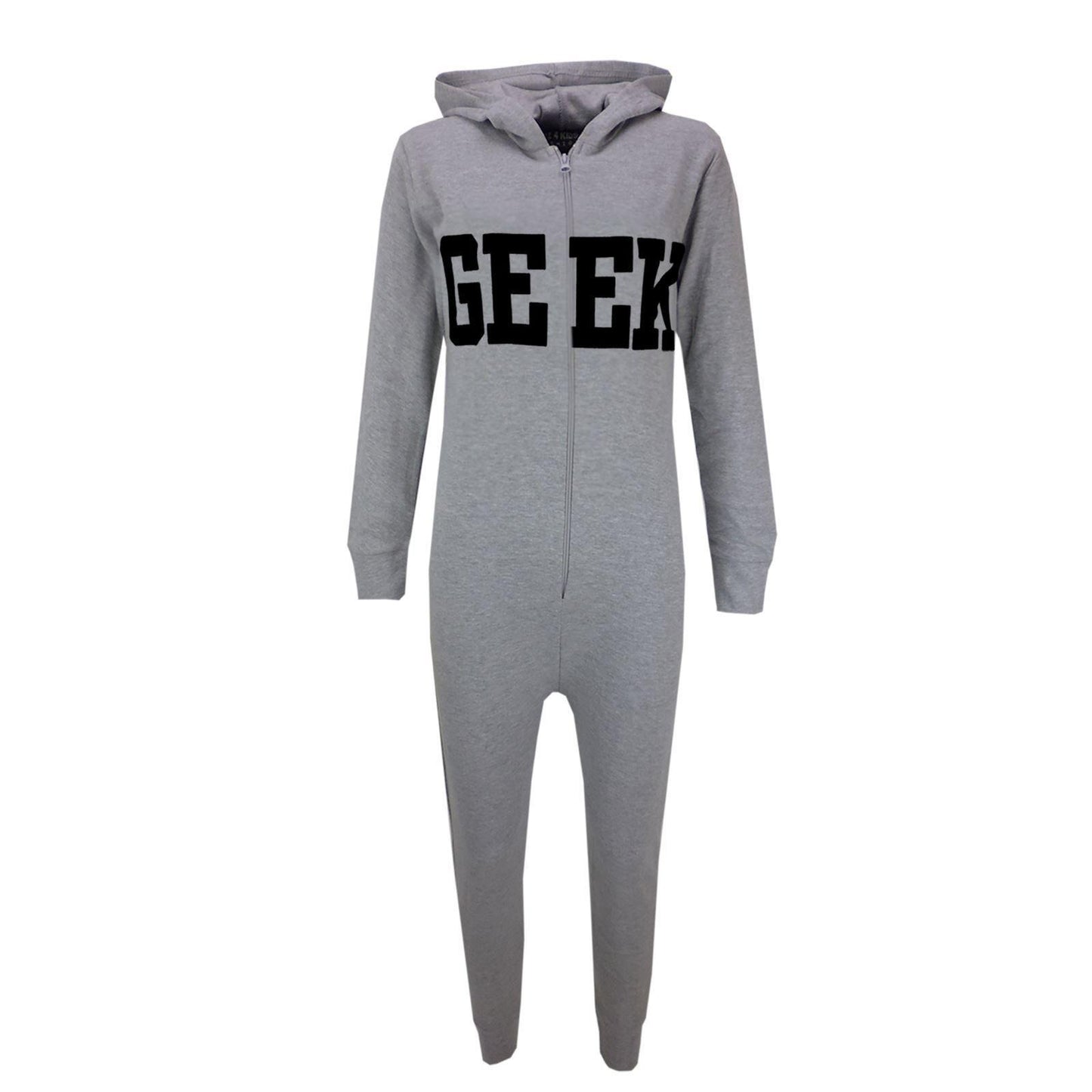 Kids Girls Boys GEEK Print A2Z Onesie One Piece Summer Jumpsuit PJ's 7-13 Years
