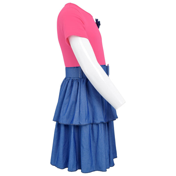 Kids Girls Summer Dress Casual Ruffle Party Dress Age 2-14