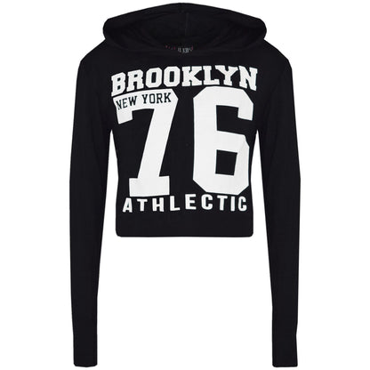 Girls Tops Kids Brooklyn 76 Hooded Crop Top & Legging Lounge Wear Set 7-13 Years