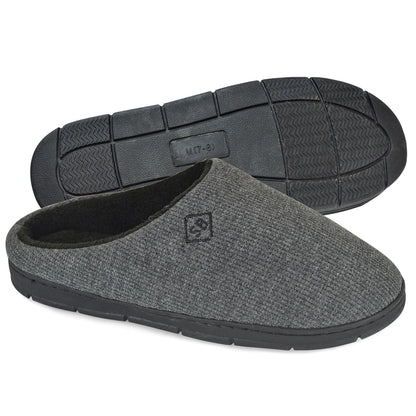 Mens Mule Slippers Memory Foam Plush Lined Indoor Outdoor Anti Slip House Shoes