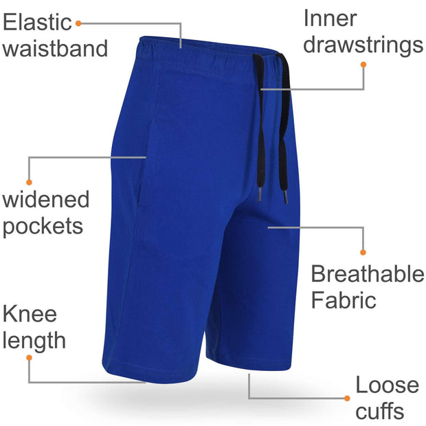 A2Z 4 Kids Boys 100% Cotton Shorts Comfort Stretch Royal Blue Pants Trendy Casual Summer Cool Lightweight Shorts For Boys Age 5 6 7 8 9 10 11 12 13 Years - A2Z 4 Kids