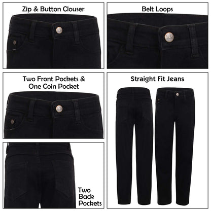 A2Z 4 Kids Boys Relaxed Straight Fit Cut Jeans for Teens Cotton Jean Age 5-13 Yr