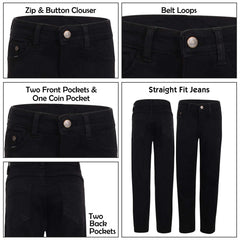 A2Z 4 Kids Boys Relaxed Straight Fit Cut Jeans for Teens Cotton Jean Age 5-13 Yr