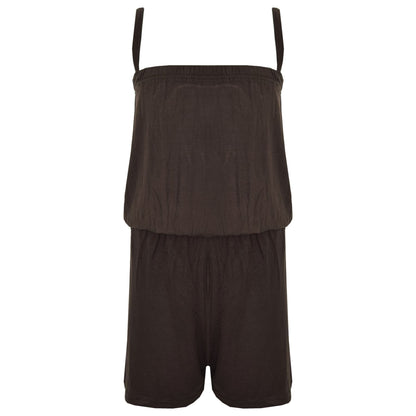 Girls Jumpsuit Kids Plain Color Trendy Playsuit All In One Jumpsuits 5-13 Years