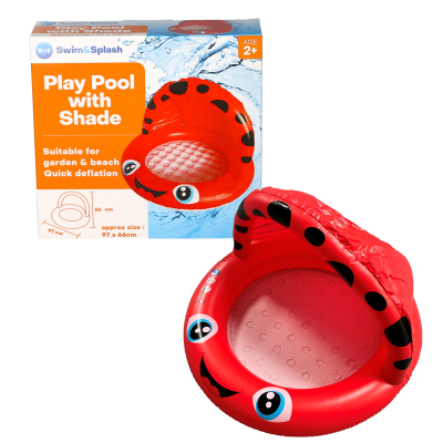 Kids Inflatable Baby Play Pool with Shade Ladybird Red Paddling Pool A ...