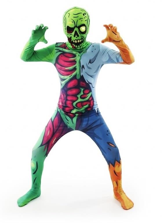 A2Z 4 Kids Boys & Girls Toxic Zombie Halloween Costume Scary Skeleton Bodysuit