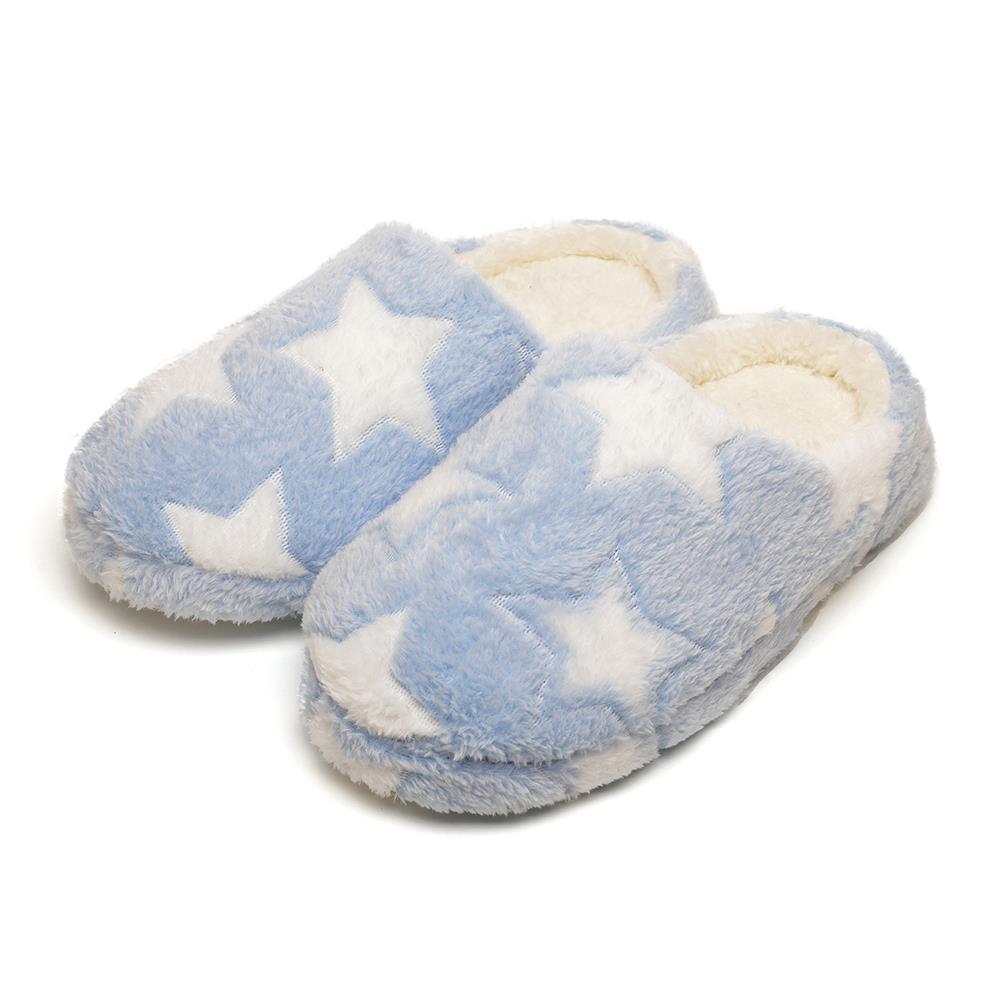 A2Z Ladies Star Mule Slippers Warm Plush Indoor Slip On Slipper Soft Lined Shoes