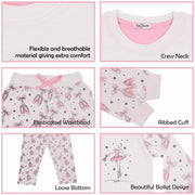 A2Z 4 Kids Girls Ballerina Print Children PJs 2 Piece Cotton Set Lounge Suit Nightwear Sleepwear Top Bottom Pyjamas Loungewear Dress Up Outfit Set Gifts for Children & Girls Age 2-13 Years - A2Z 4 Kids